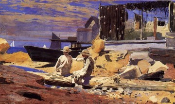  Bateau Galerie - En attendant les bateaux réalisme peintre Winslow Homer